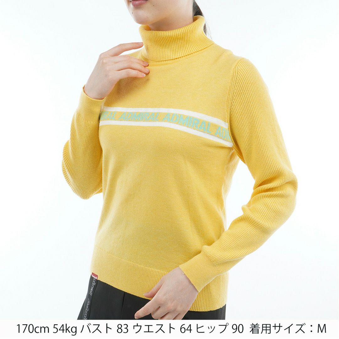 [アドミラル ゴルフ]レディース ホカタッチ タートルネックセーター　イエロー