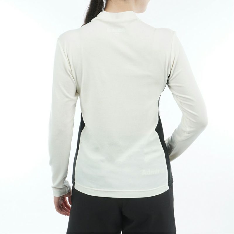 [アドミラル ゴルフ]レディース スエード起毛 モックネックシャツ　ホワイト