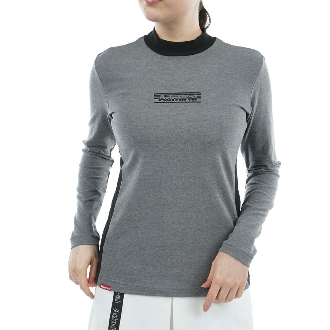 [アドミラル ゴルフ]レディース スエード起毛 モックネックシャツ　グレー