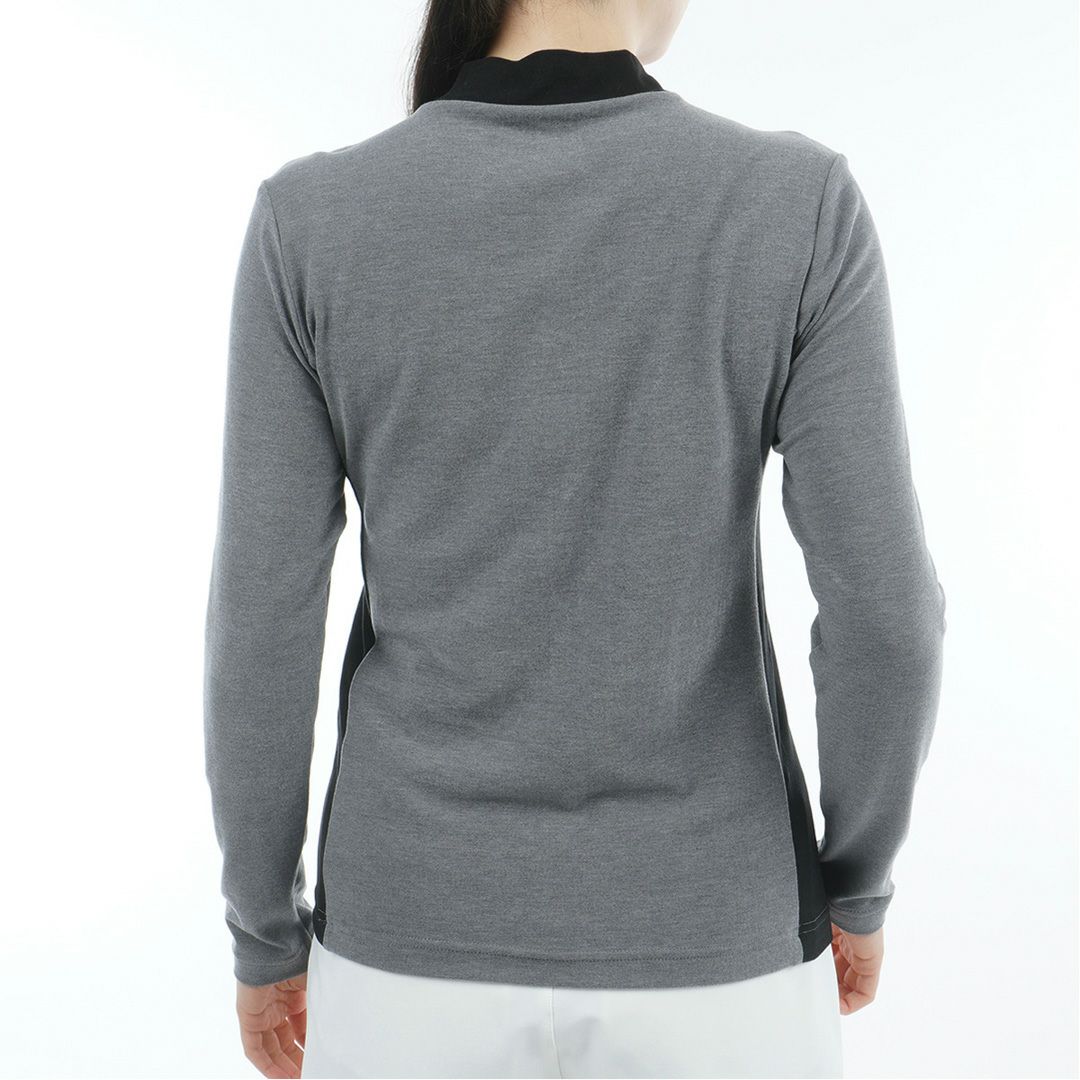 [アドミラル ゴルフ]レディース スエード起毛 モックネックシャツ　グレー