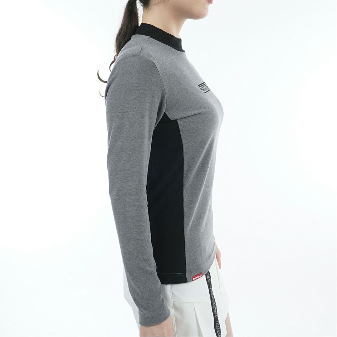 [アドミラル ゴルフ]レディース スエード起毛 モックネックシャツ　グレー