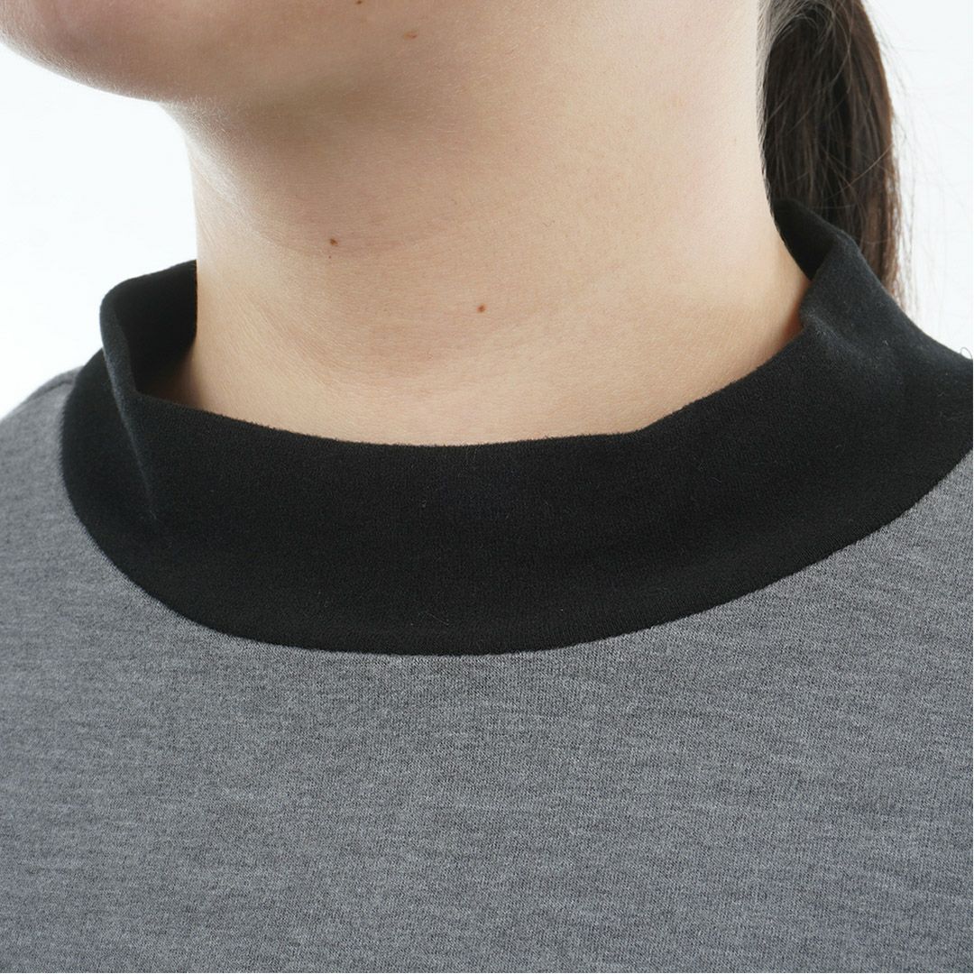 [アドミラル ゴルフ]レディース スエード起毛 モックネックシャツ　グレー