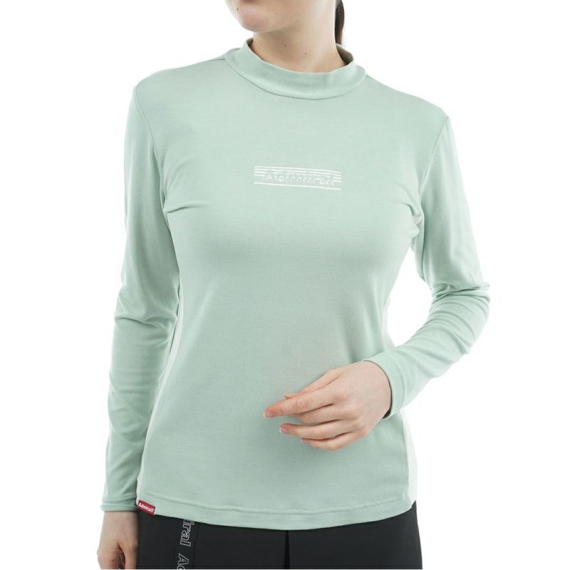 [アドミラル ゴルフ]レディース スエード起毛 モックネックシャツ　ミントグリーン