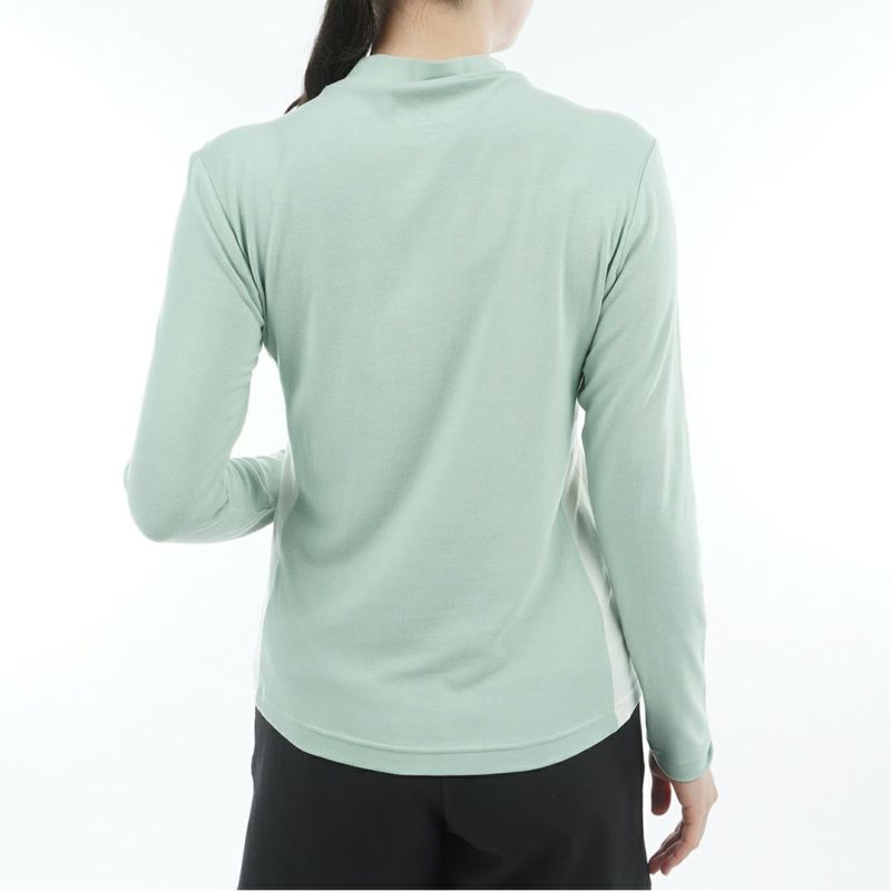 [アドミラル ゴルフ]レディース スエード起毛 モックネックシャツ　ミントグリーン
