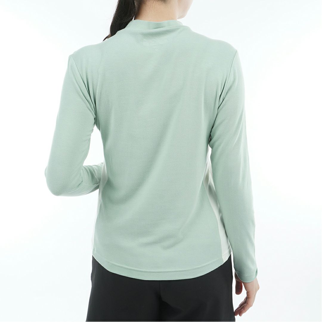 [アドミラル ゴルフ]レディース スエード起毛 モックネックシャツ　ミントグリーン