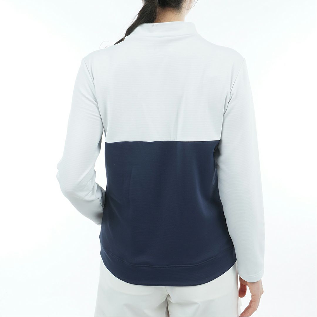 [アドミラル ゴルフ]レディース 速ポカ 切替モックネックプルオーバー　ホワイト