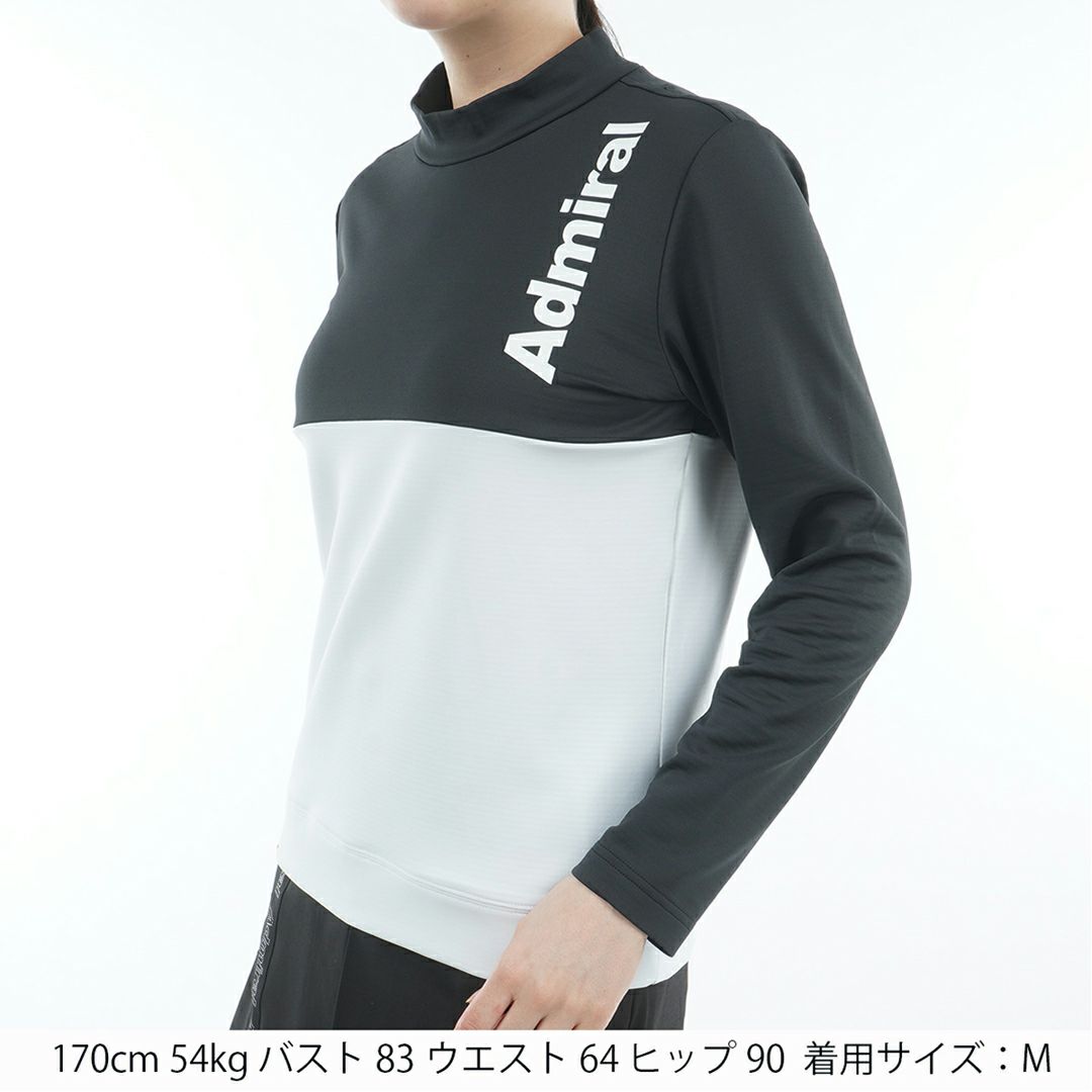 [アドミラル ゴルフ]レディース 速ポカ 切替モックネックプルオーバー　ブラック