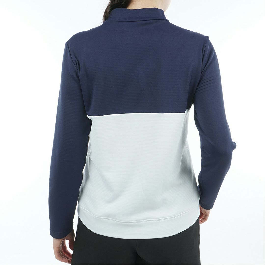[アドミラル ゴルフ]レディース 速ポカ 切替モックネックプルオーバー　ネイビー