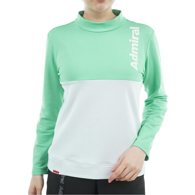 [アドミラル ゴルフ]レディース 速ポカ 切替モックネックプルオーバー　ミントグリーン