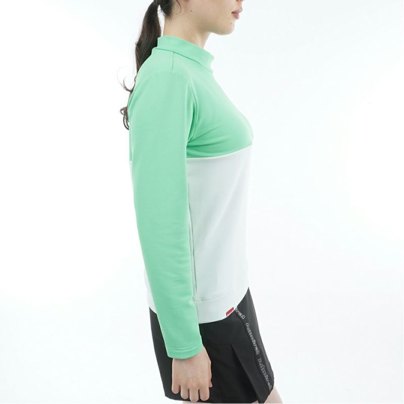[アドミラル ゴルフ]レディース 速ポカ 切替モックネックプルオーバー　ミントグリーン