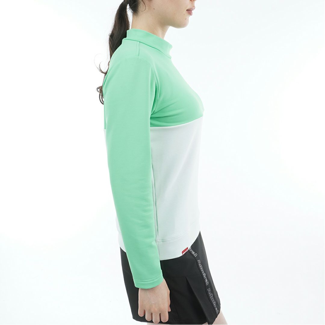 [アドミラル ゴルフ]レディース 速ポカ 切替モックネックプルオーバー　ミントグリーン
