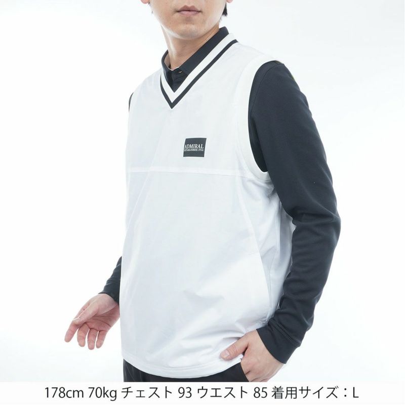 [アドミラル ゴルフ]メンズ Vネック ウィンドベスト　ホワイト