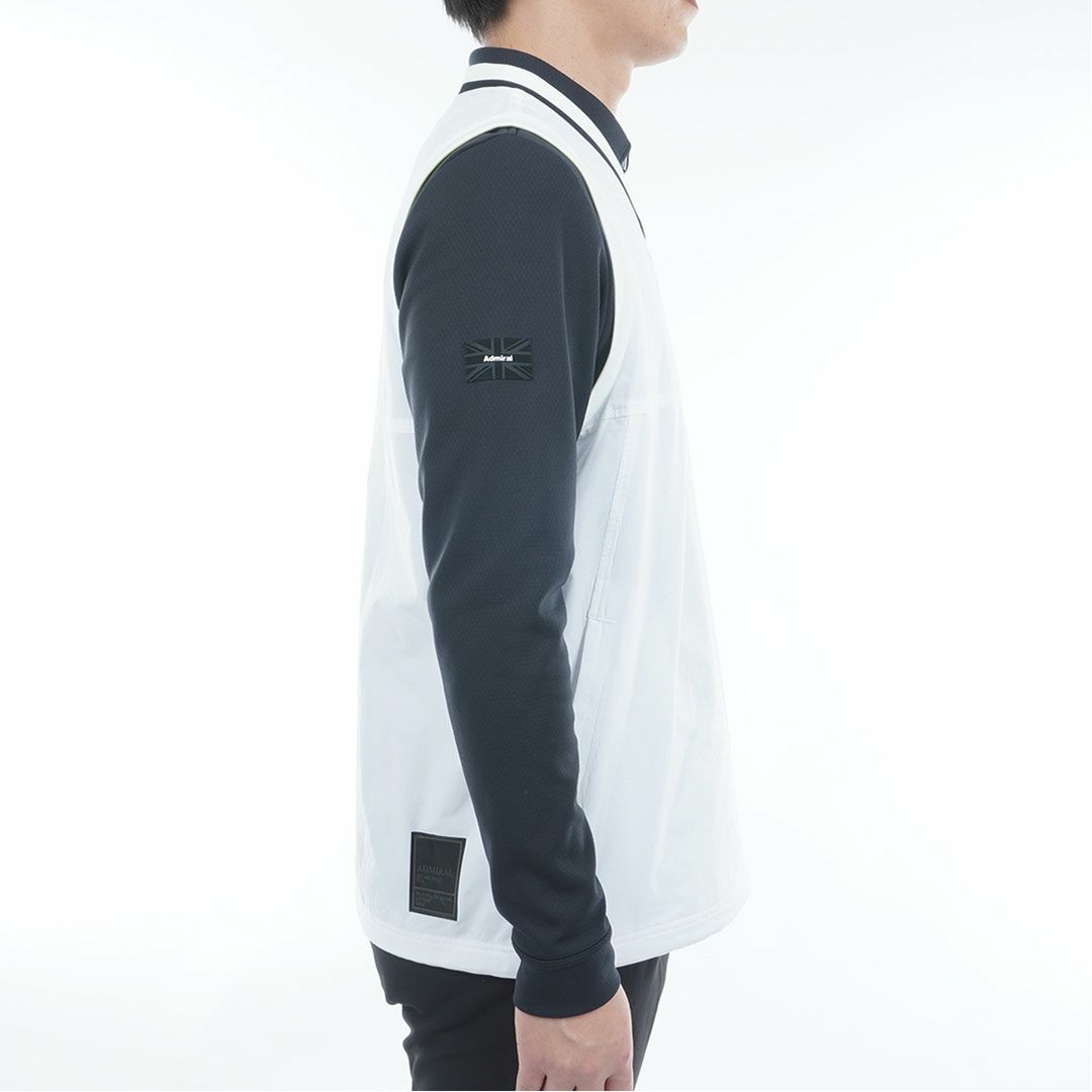 [アドミラル ゴルフ]メンズ Vネック ウィンドベスト　ホワイト