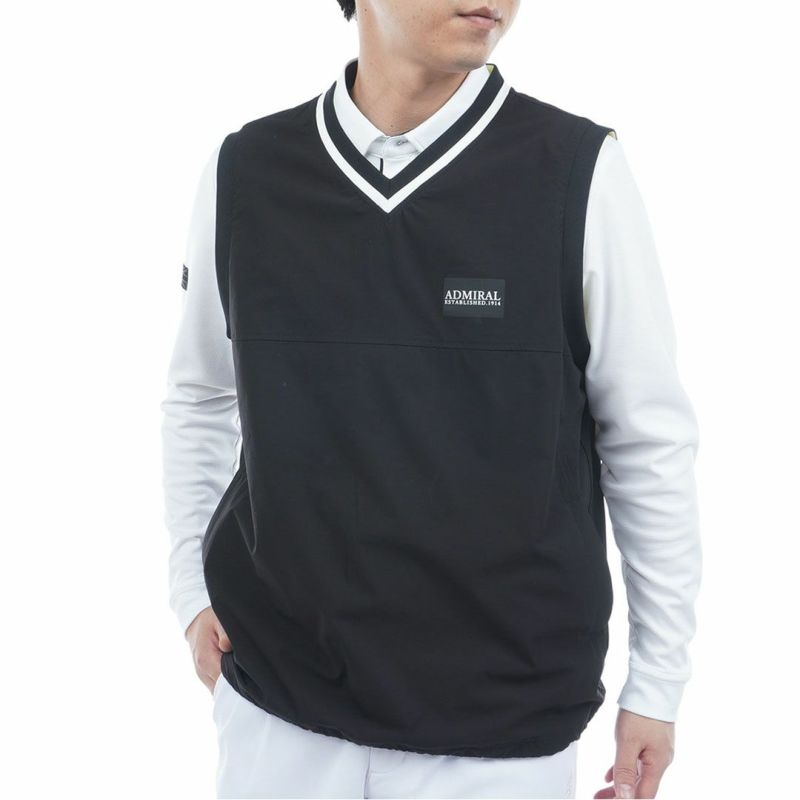 [アドミラル ゴルフ]メンズ Vネック ウィンドベスト　ブラック