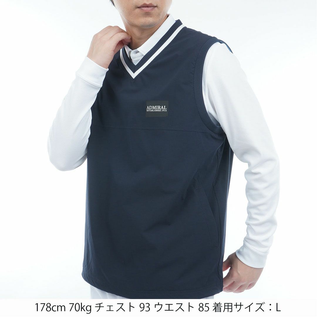 アドミラル ゴルフ Admiral GOLF メンズ メンズ Vネック ウィンドベスト ADMA551 詳細12