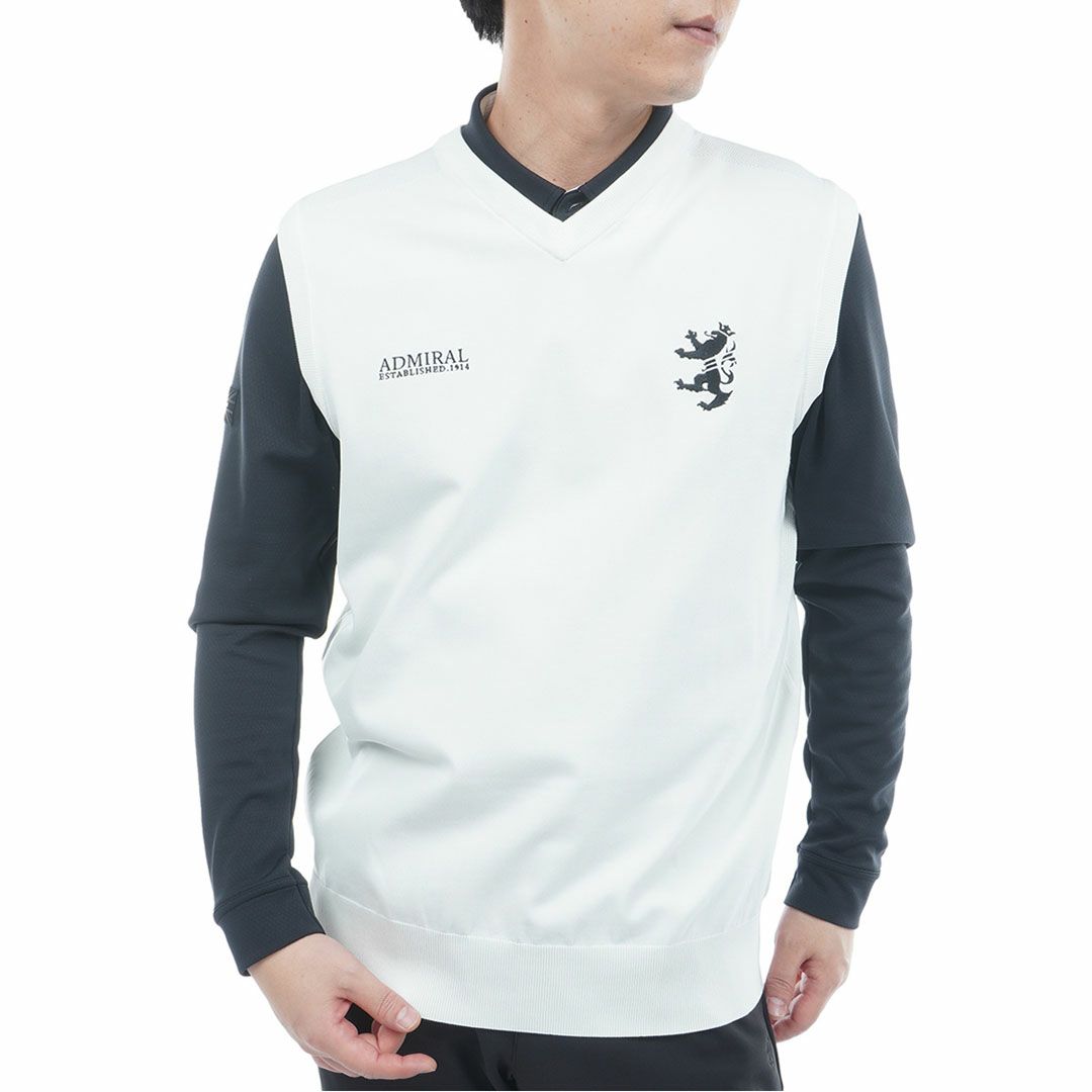 [アドミラル ゴルフ]メンズ パフォーマンス 浅Vニットベスト　ホワイト