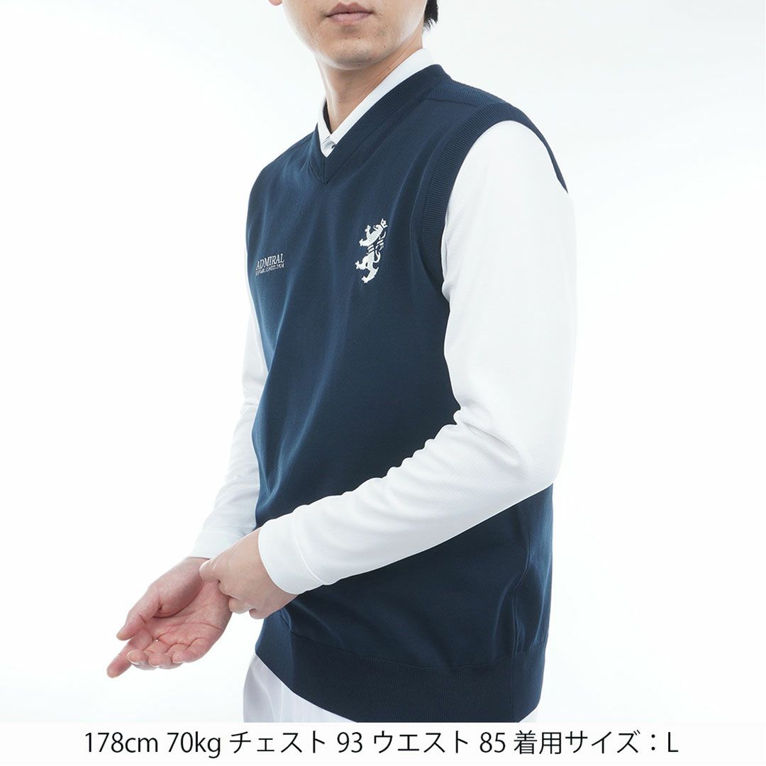 アドミラル ゴルフ Admiral GOLF メンズ メンズ パフォーマンス 浅Vニットベスト ADMA552 詳細11