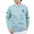  [アドミラル ゴルフ]メンズ リップジャガード クルーネックセーター　ブルーグレー