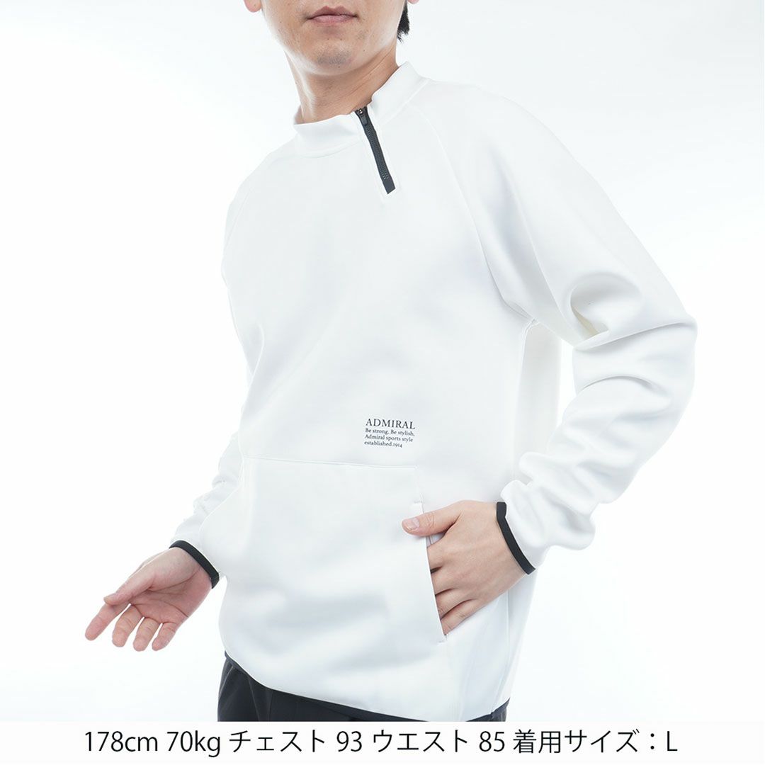 アドミラル ゴルフ Admiral GOLF メンズ メンズ ダンボール ハーフジップスウェット ADMA554 詳細2