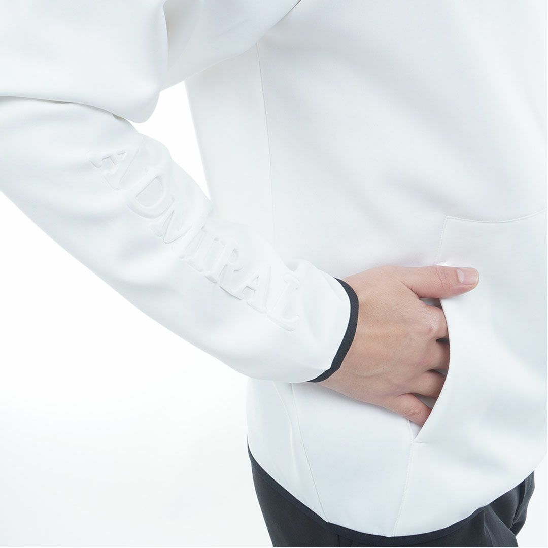 [アドミラル ゴルフ]メンズ ダンボール ハーフジップスウェット　ホワイト