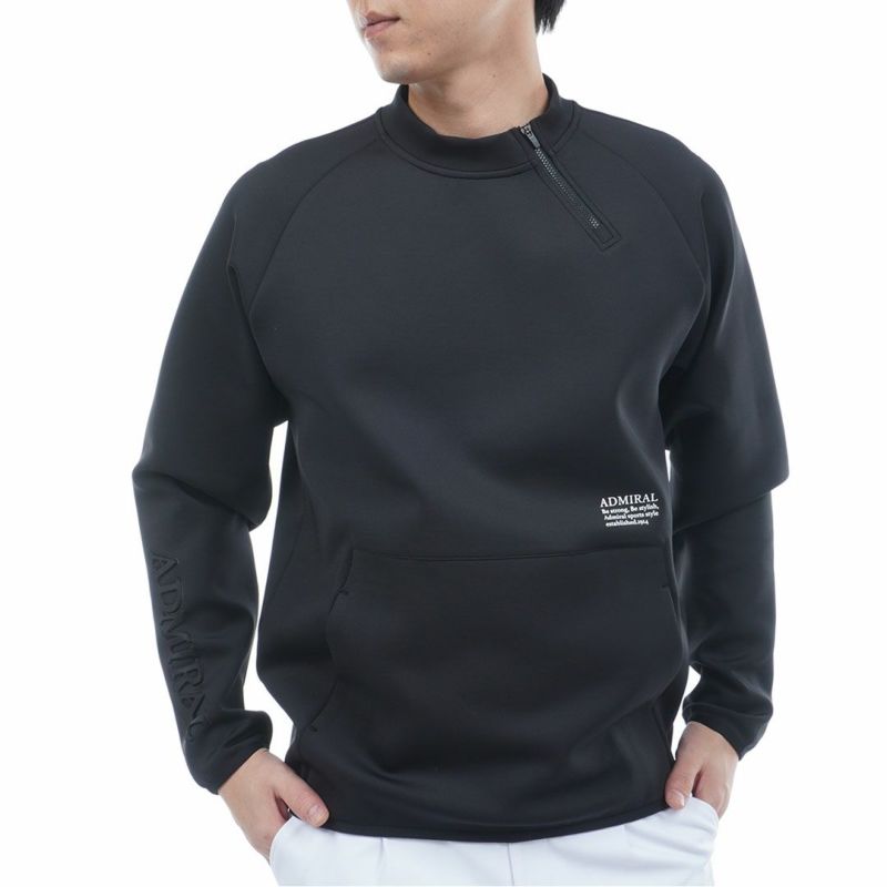 [アドミラル ゴルフ]メンズ ダンボール ハーフジップスウェット　ブラック