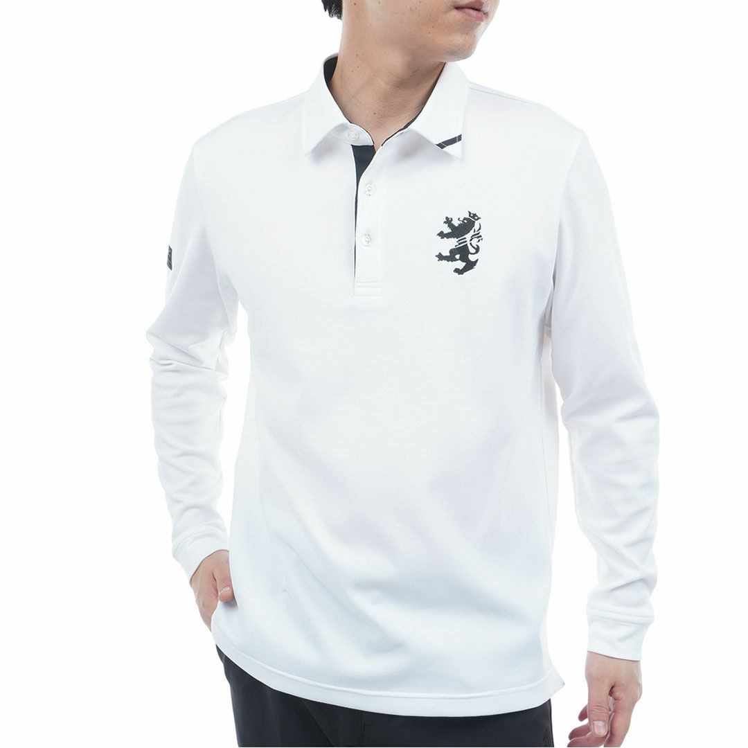 [アドミラル ゴルフ]メンズ カラタッチ 長袖シャツ　ホワイト