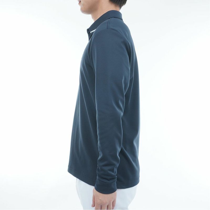 [アドミラル ゴルフ]メンズ カラタッチ 長袖シャツ　ネイビー