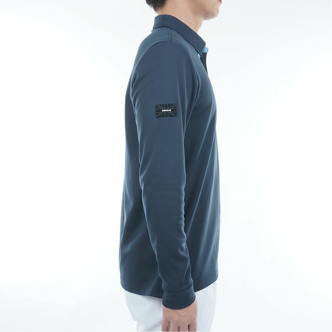 [アドミラル ゴルフ]メンズ カラタッチ 長袖シャツ　ネイビー
