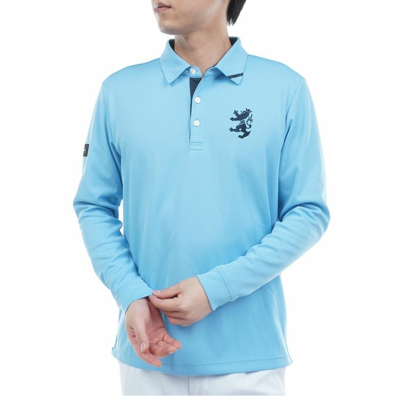 [アドミラル ゴルフ]メンズ カラタッチ 長袖シャツ　アイスプルー