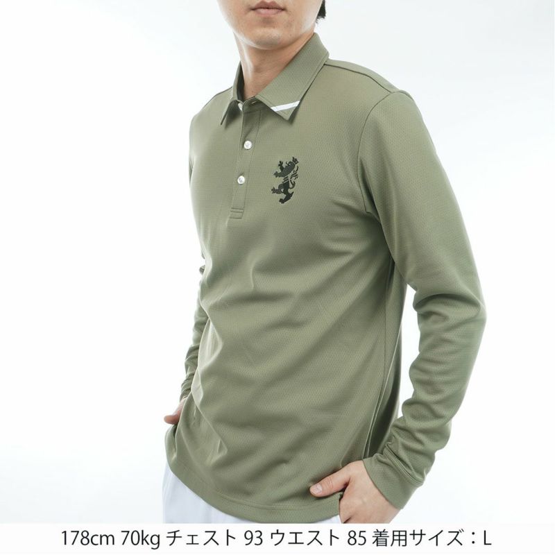 [アドミラル ゴルフ]メンズ カラタッチ 長袖シャツ　カーキ