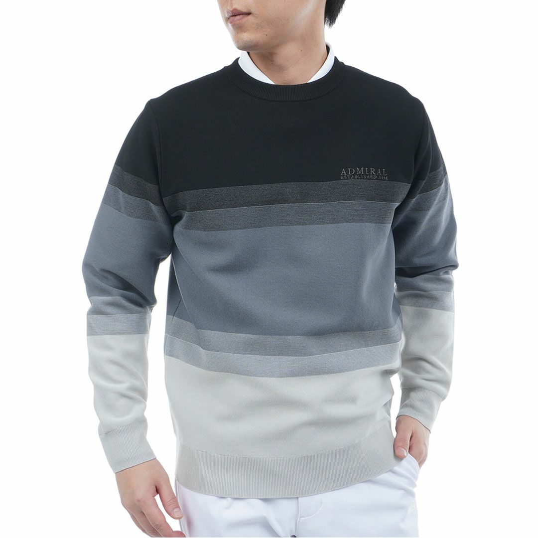 30％OFF】[アドミラル ゴルフ]メンズ グラデーションボーダー クルー
