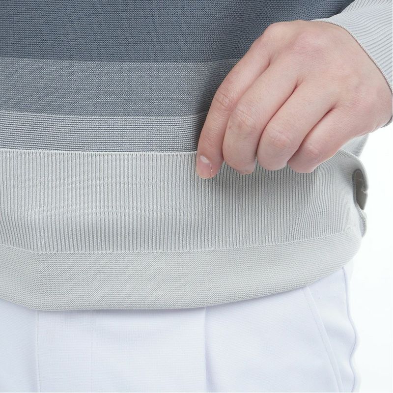 [アドミラル ゴルフ]メンズ グラデーションボーダー クルーネックセーター　ブラック