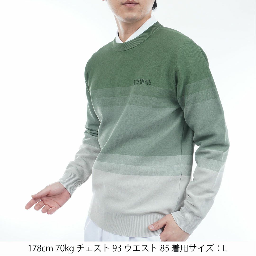 アドミラル ゴルフ Admiral GOLF メンズ メンズ グラデーションボーダー クルーネックセーター ADMA556 詳細13