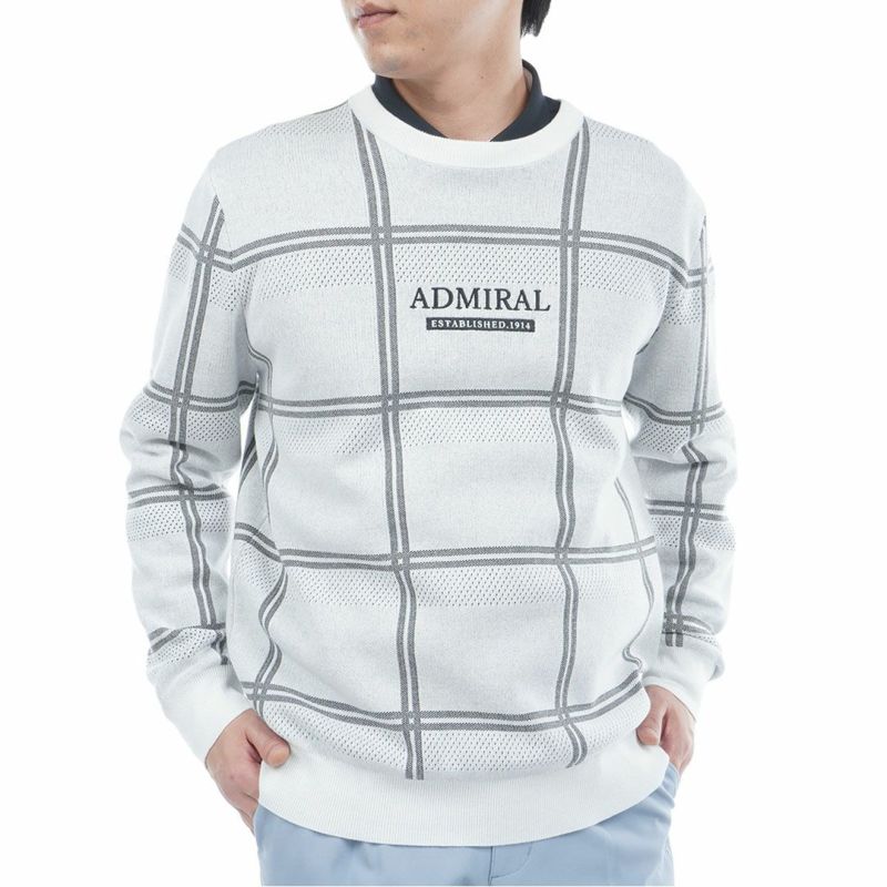 アドミラル ゴルフ Admiral GOLF メンズ メンズ ウィンドウペン クルーネックセーター ADMA558 詳細1