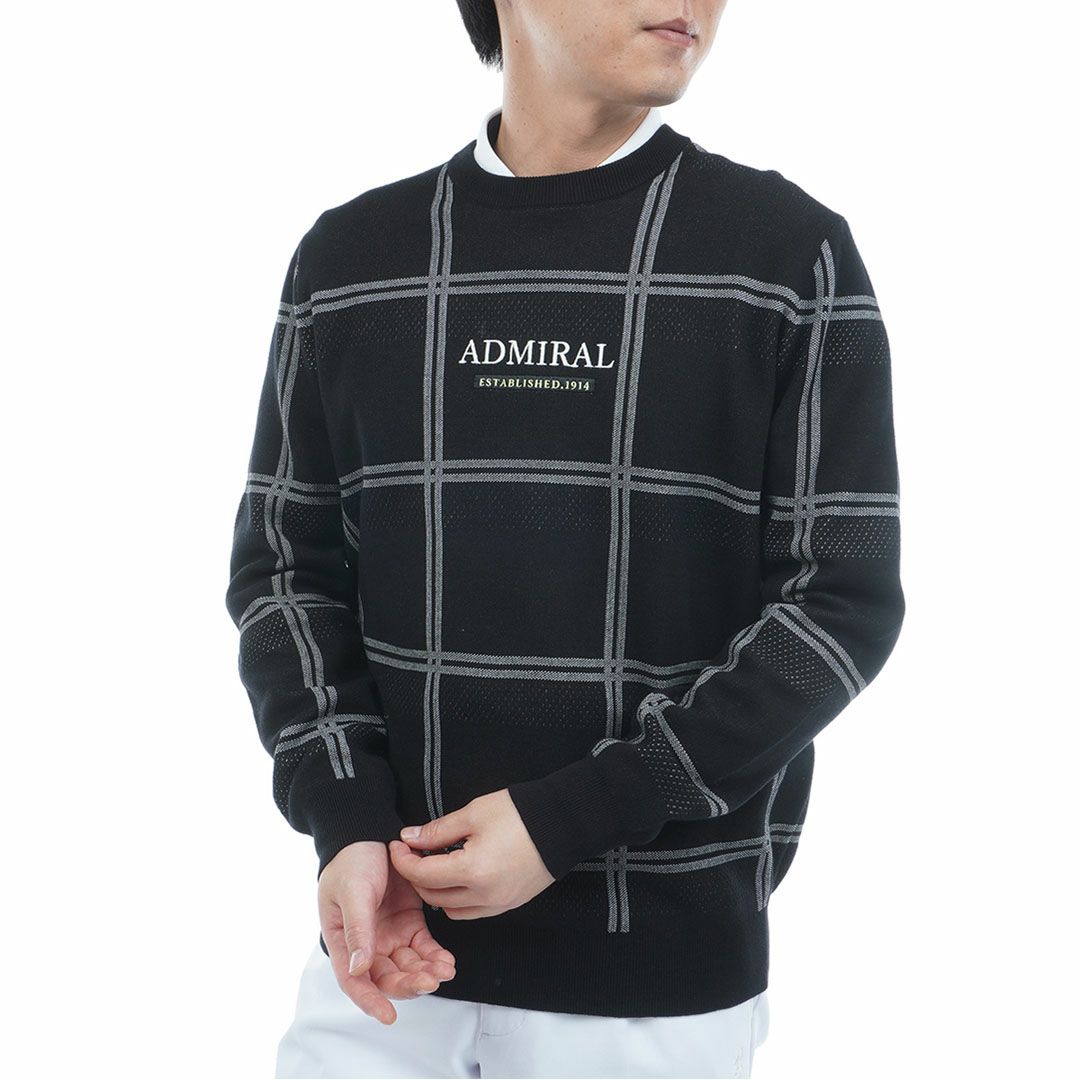 アドミラル ゴルフ Admiral GOLF メンズ メンズ ウィンドウペン クルーネックセーター ADMA558 詳細9