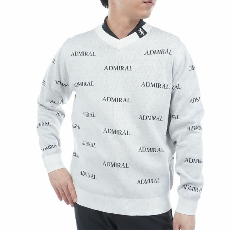 アドミラル ゴルフ Admiral GOLF メンズ メンズ ロゴモノグラム 浅Vネックセーター ADMA559 詳細1