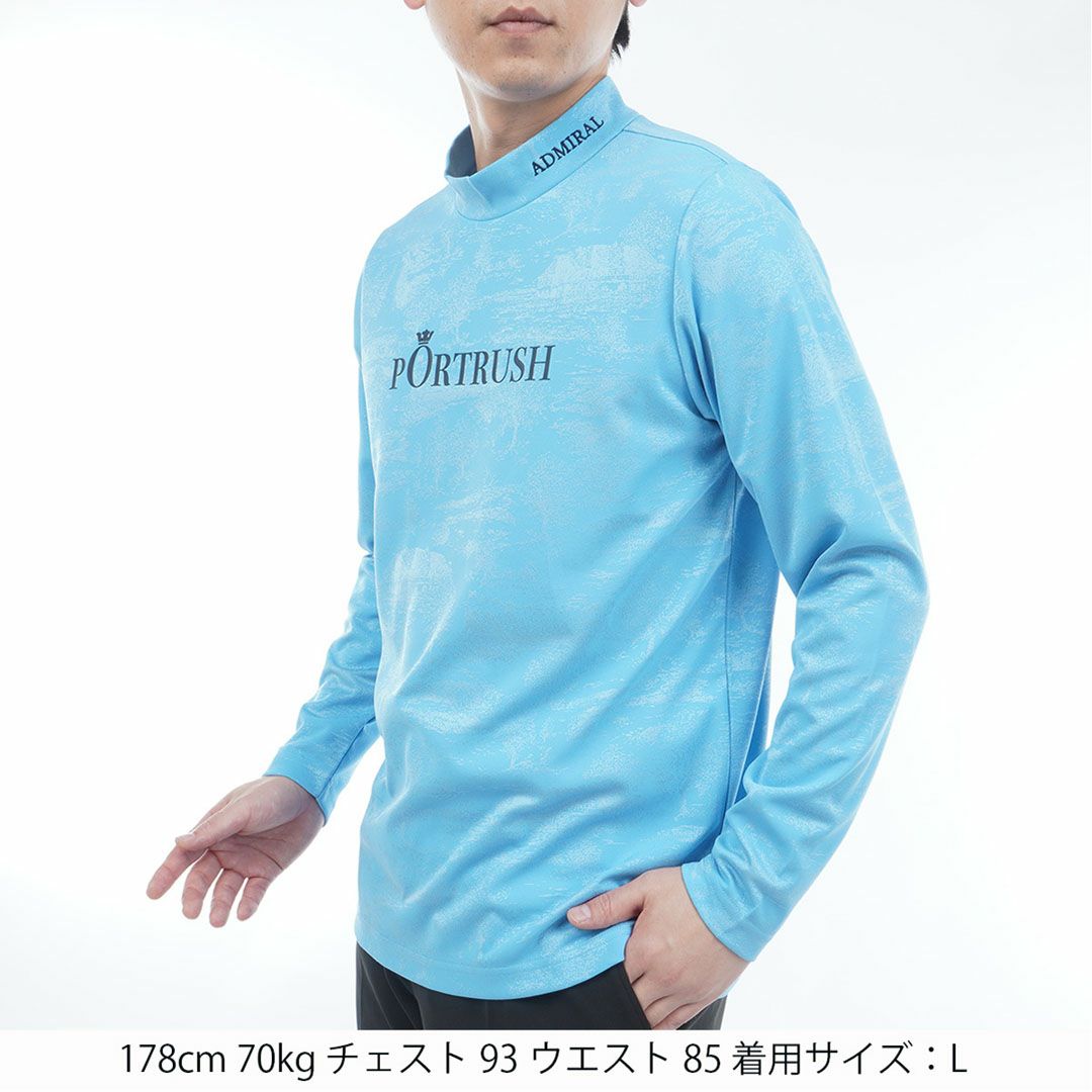 アドミラル ゴルフ Admiral GOLF メンズ メンズ ゴルフジャガード L/Sモックネックシャツ ADMA560 詳細11