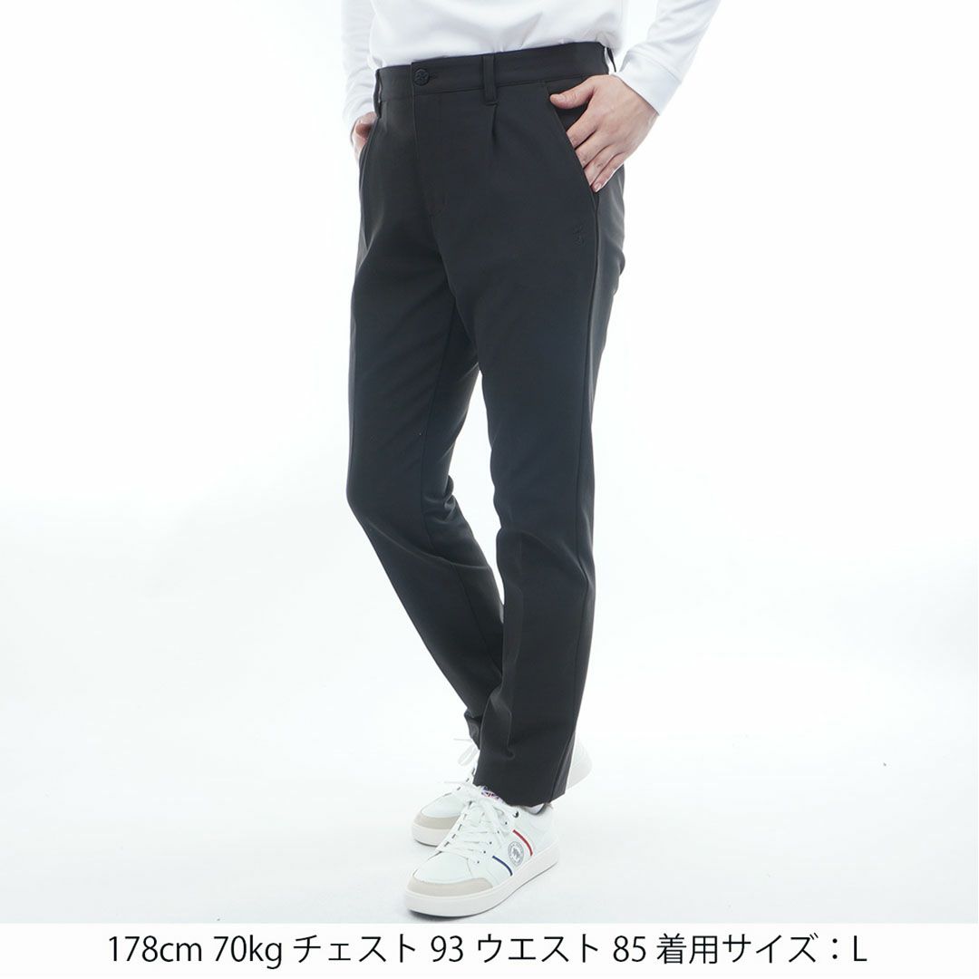 [アドミラル ゴルフ]メンズ ワンタック ストレートパンツ　ブラック