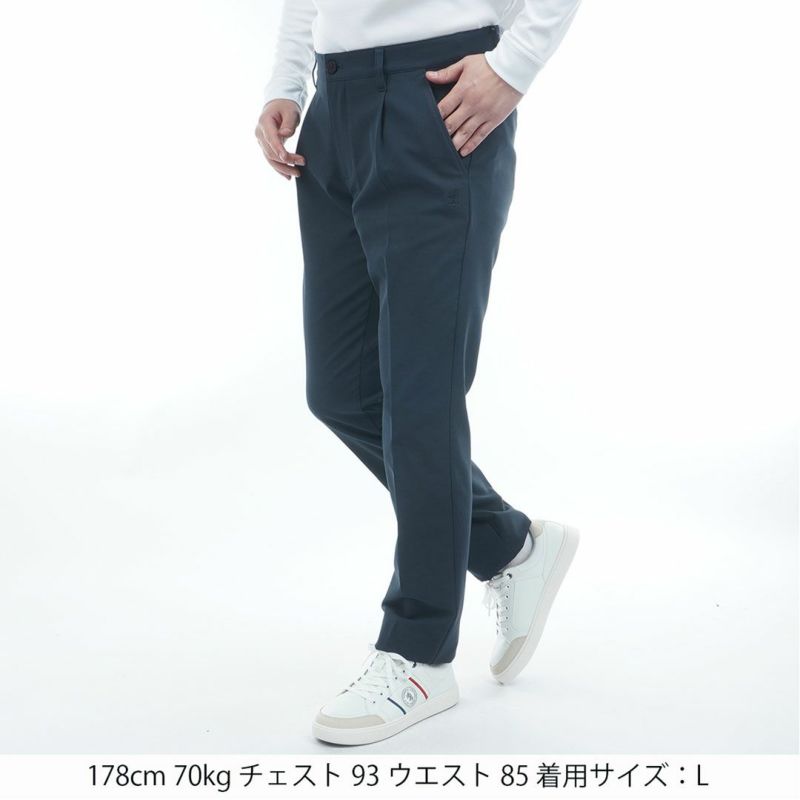 [アドミラル ゴルフ]メンズ ワンタック ストレートパンツ　ネイビー