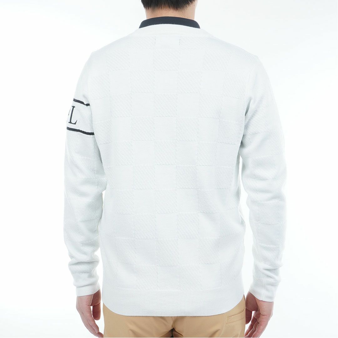 [アドミラル ゴルフ]メンズ ビッグロゴ クルーネックセーター　ホワイト