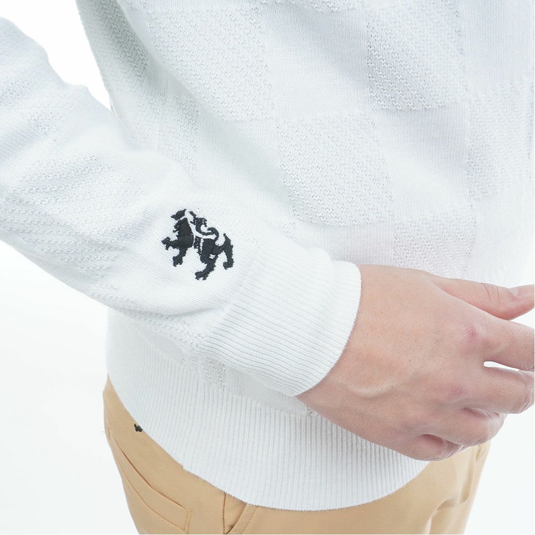 [アドミラル ゴルフ]メンズ ビッグロゴ クルーネックセーター　ホワイト