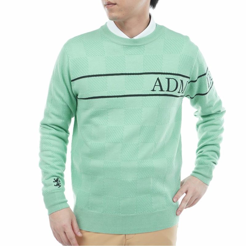 [アドミラル ゴルフ]メンズ ビッグロゴ クルーネックセーター　ミントグリーン
