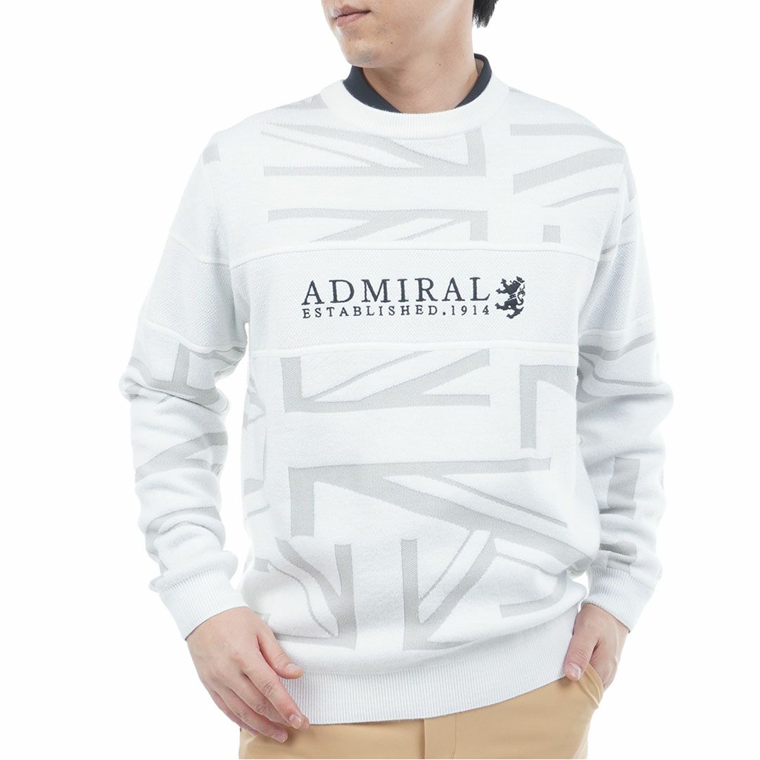 アドミラル ゴルフ Admiral GOLF メンズ メンズ UJジャガード クルーネックセーター ADMA564 詳細1