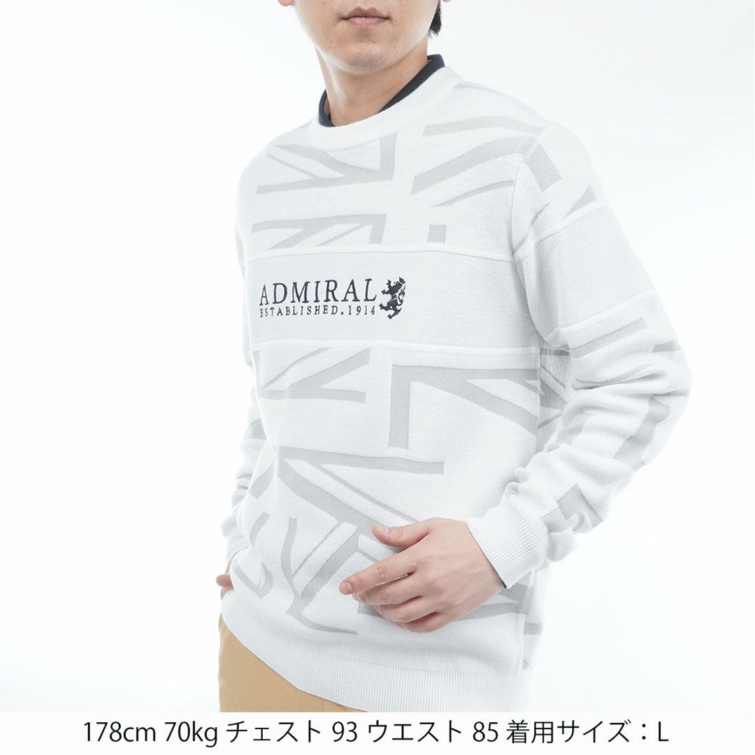 アドミラル ゴルフ Admiral GOLF メンズ メンズ UJジャガード クルーネックセーター ADMA564 詳細2