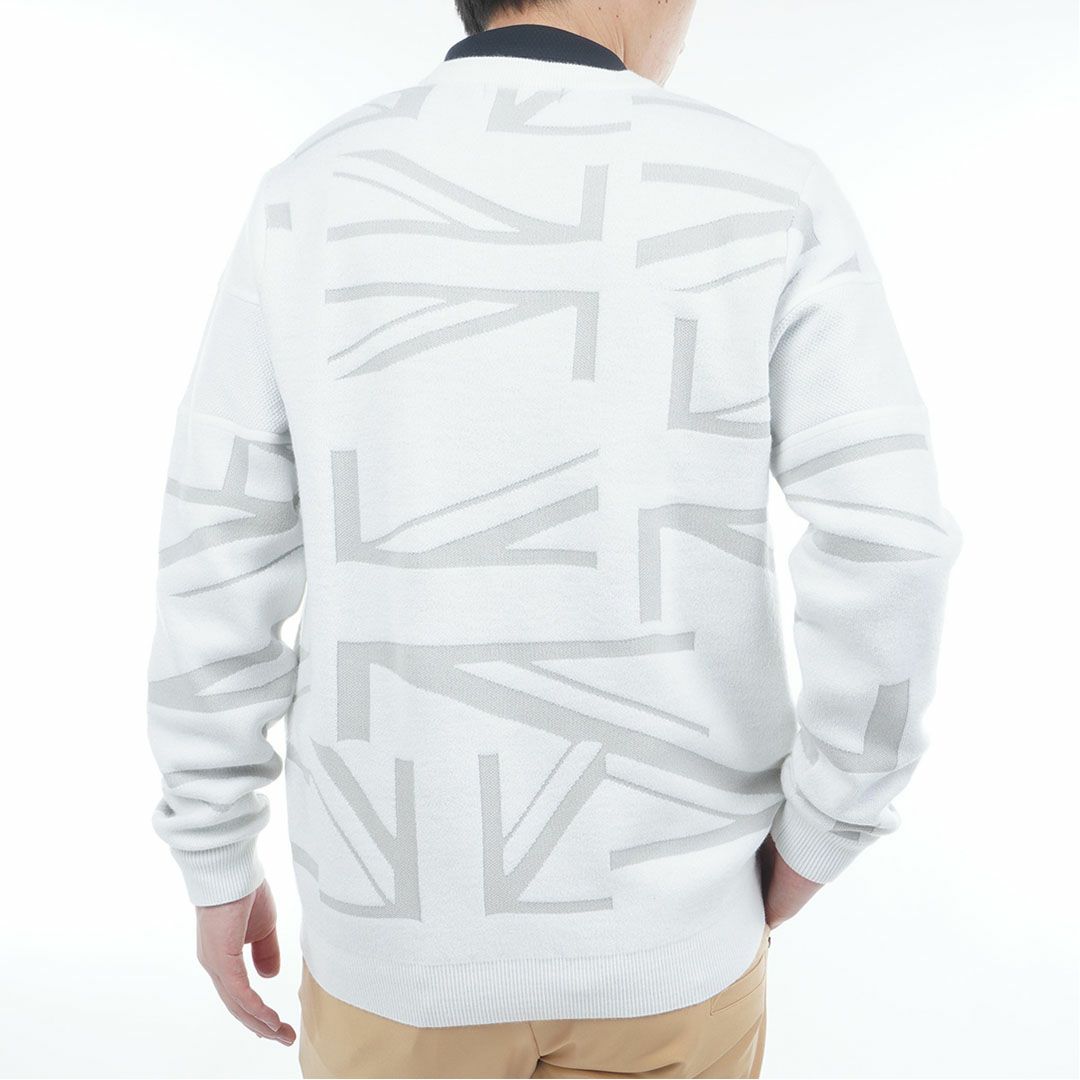 [アドミラル ゴルフ]メンズ UJジャガード クルーネックセーター　ホワイト