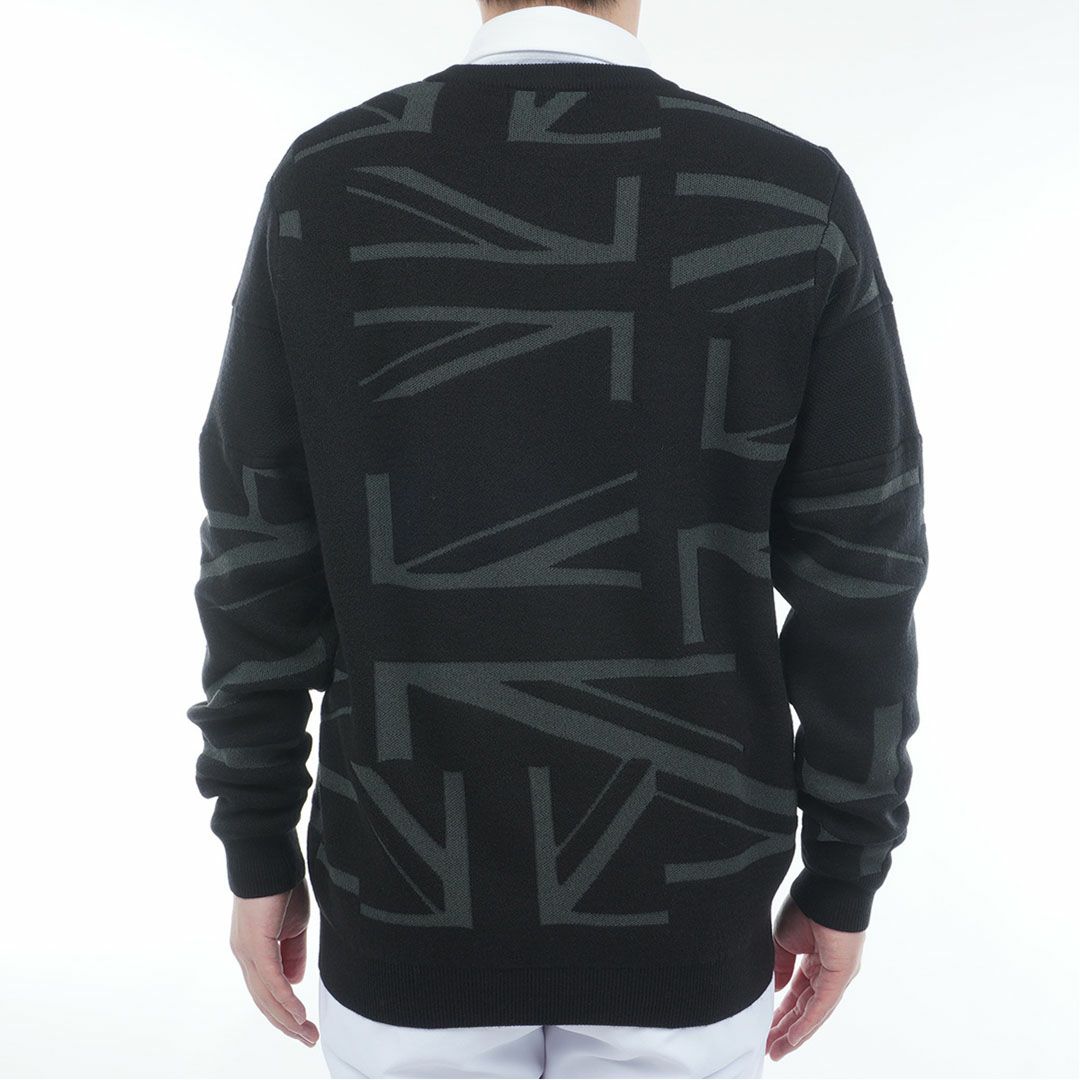 [アドミラル ゴルフ]メンズ UJジャガード クルーネックセーター　ブラック