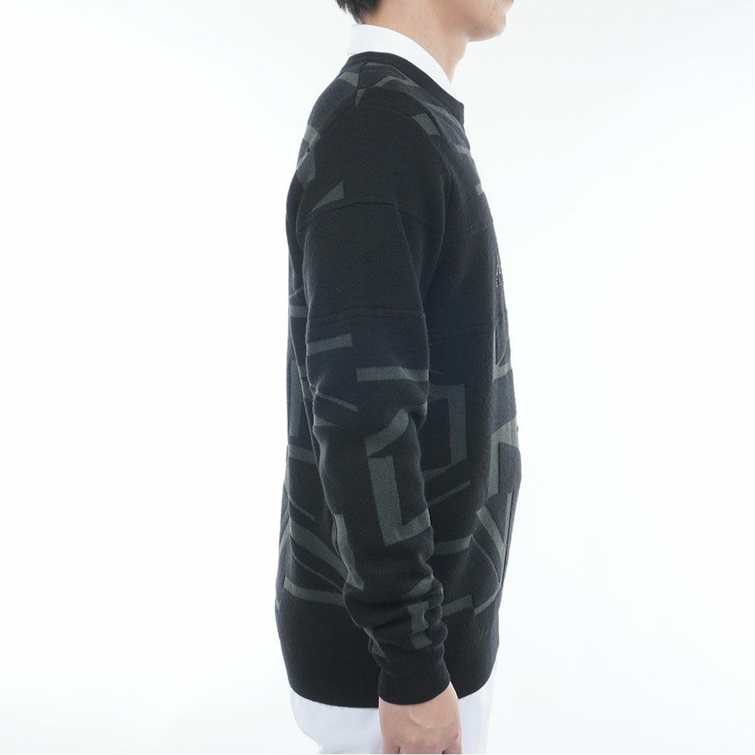 [アドミラル ゴルフ]メンズ UJジャガード クルーネックセーター　ブラック