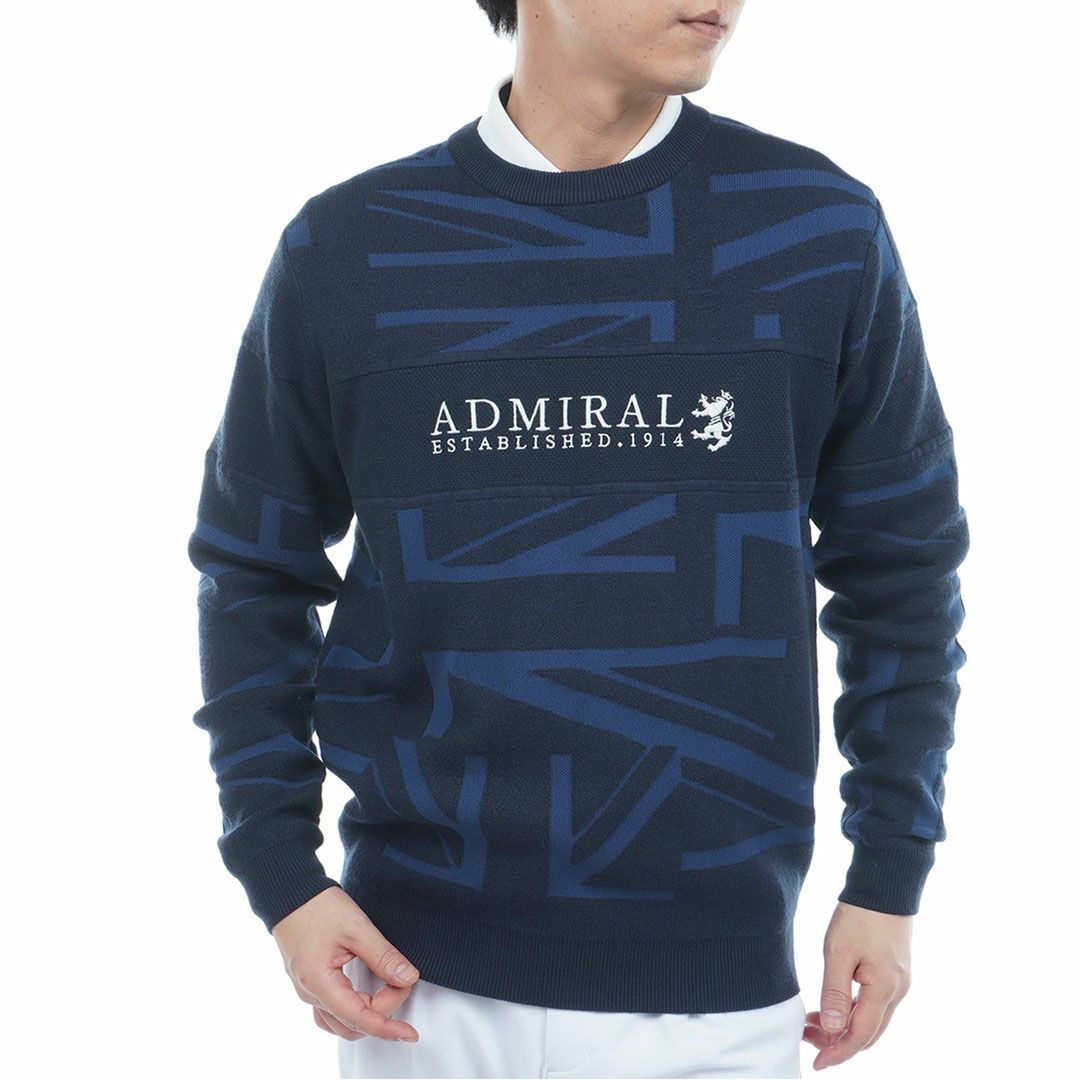 アドミラル ゴルフ Admiral GOLF メンズ メンズ UJジャガード クルーネックセーター ADMA564 詳細13