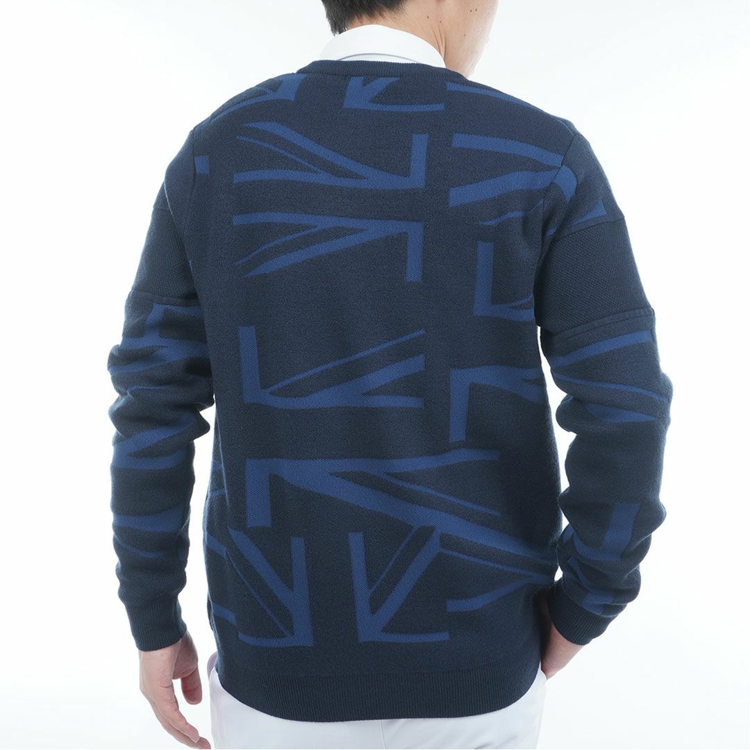 [アドミラル ゴルフ]メンズ UJジャガード クルーネックセーター　ネイビー