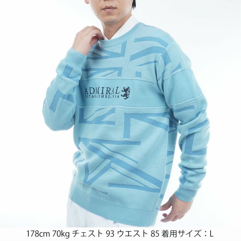 [アドミラル ゴルフ]メンズ UJジャガード クルーネックセーター　アイスブルー